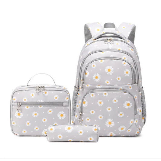 3 Pcs/Set Children's School Backpack for Girls Teenage Youth School Bag Lunchbox Student With Pencil Case Kids 2025 Black