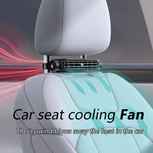 Car Headrest Neck Seat Mini Fan Cooling High Wind Power USB air Aan 3 Speed Adjustable Wireless Car Back Summer Car Accessories