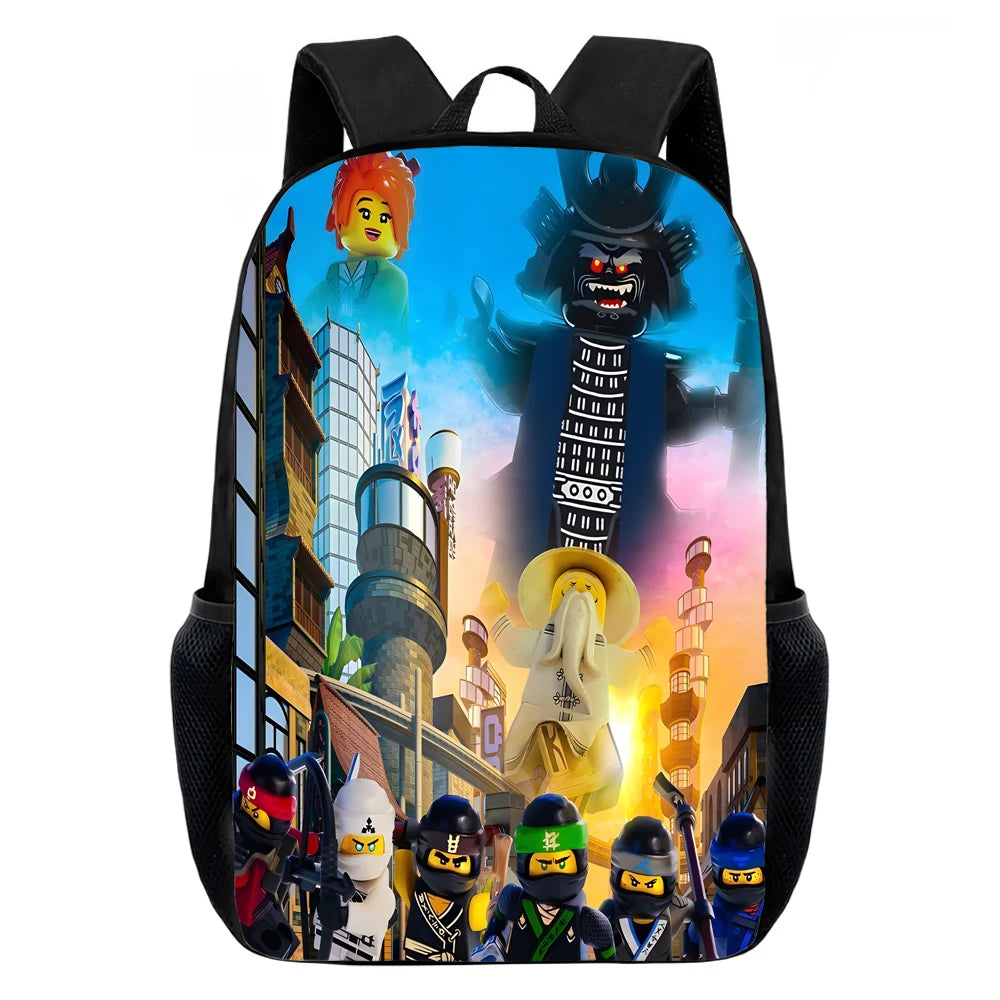 Cartoon Game N-ninjagos Child School Backpack with Lunch Bags ,Pencil Bags ,School Bags for Boys Girls Best Gift