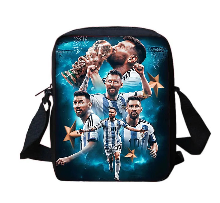 Football Star Child School Backpack With Shoulder Bag Pencil Bags M-messis NO.10 School Bags for Boys Girls Best Gift