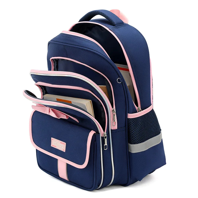 3-piece children bow school bag for boys and girls 2 sizes of high-capacity school backpacks kids nylon Waterproof schoolbags