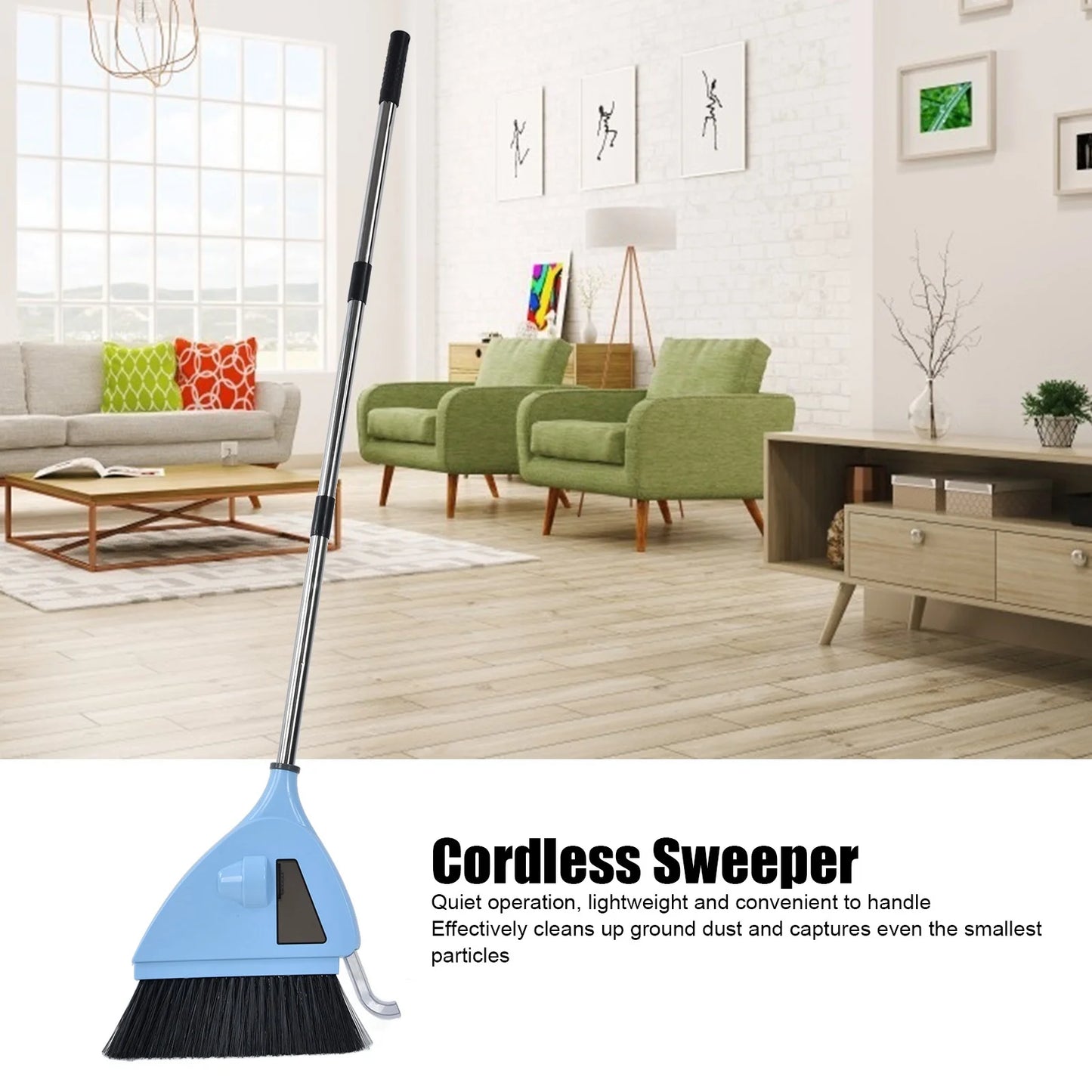 2 in 1 Vacuum Broom 2 in 1 Vacuum Sweeper USB Charging Cordless Vacuum