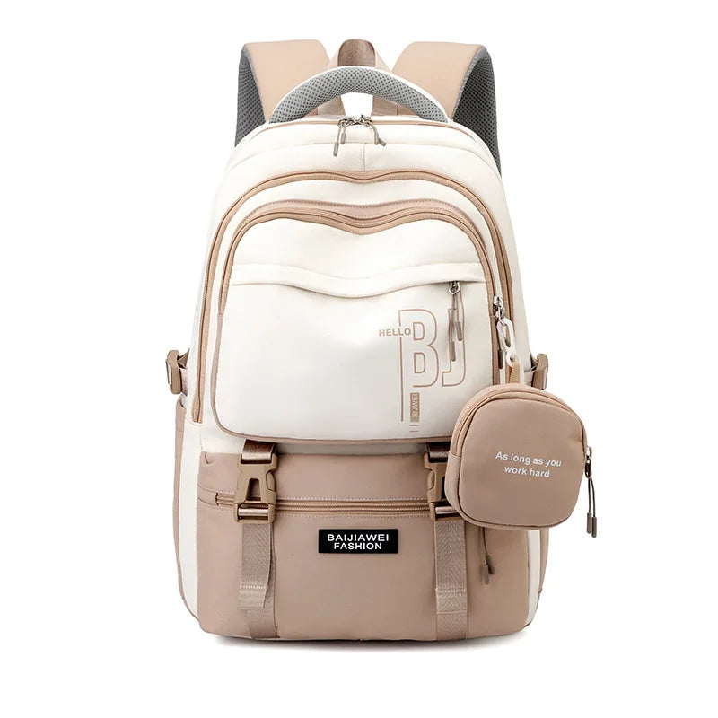 Famous Brand Designer BAIJIAWEI Children Backpack With Purse High School Student School Bags Kids Waterproof Schoolbags Teenager