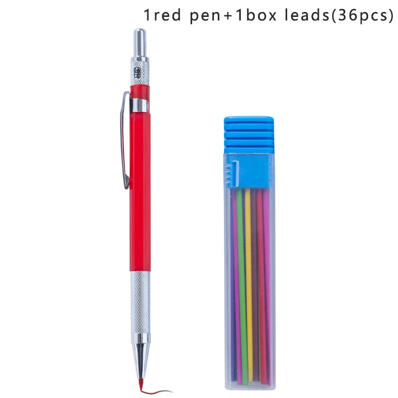37Pcs 2.0MM Metal Mechanical Pencil with lead Art Drawing Design Automatic Drawing Special Pencil Student Office School Supplies