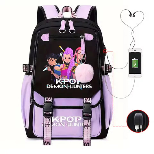 KPop Demon Hunters Backpack Student Girls School Bags High Quality Women Laptop Backpack Teenager Outdoor Travel Bagpack Mochila
