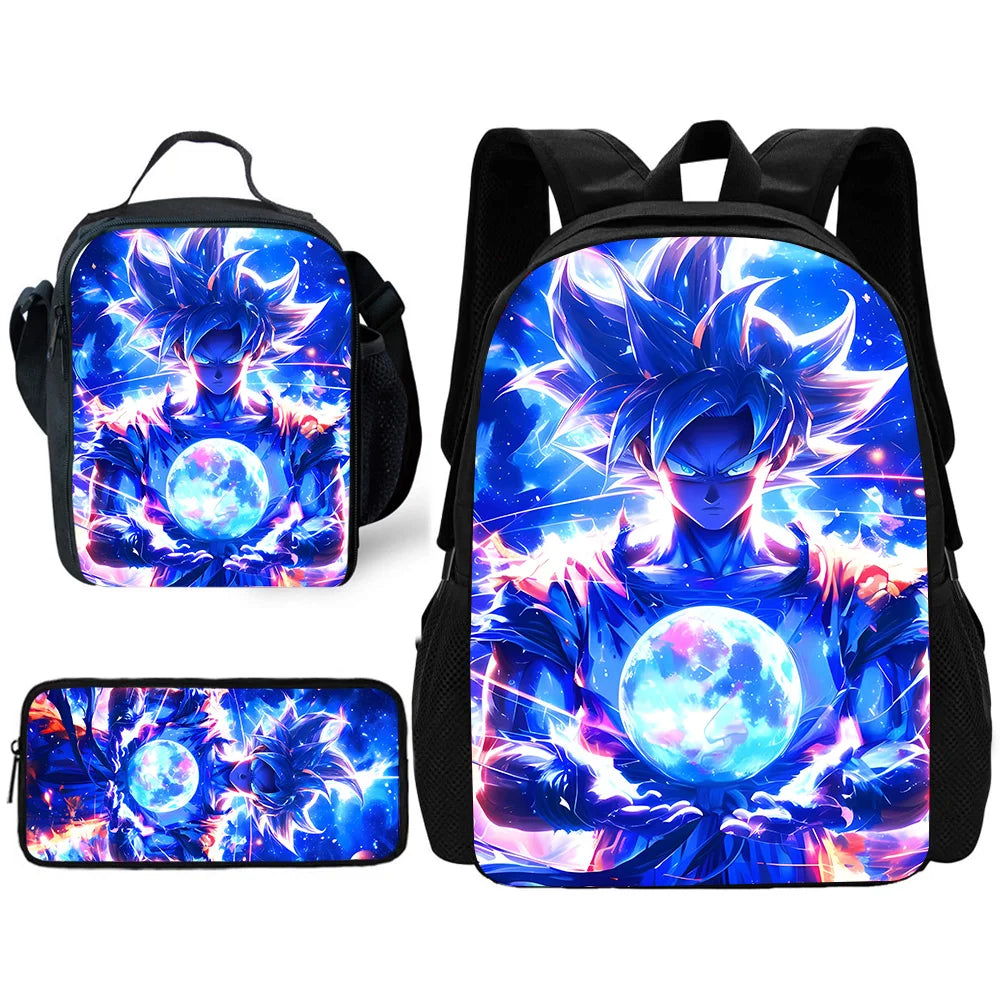 pcs set Cute Anime Child School Backpack with Lunch For G-Gokus Bags ,Pencil Bags ,School Bags for Boys Girls Best Gift