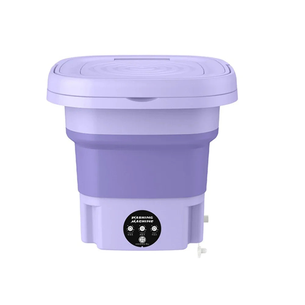 8L Portable Small Foldable Washing Machine with Spin Dryer For Socks Underwear Washer Household Mini Washing Machine EU Plug