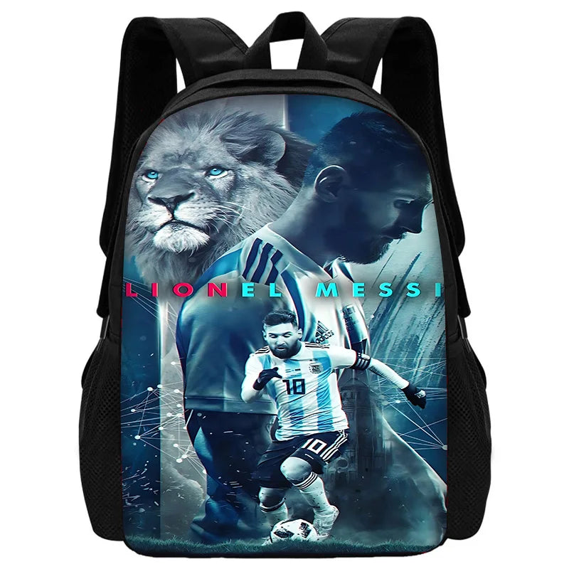 Football Star Child School Backpack With Shoulder Bag Pencil Bags M-messis NO.10 School Bags for Boys Girls Best Gift