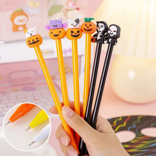 Creative Halloween Gifts 0.5mm Gel Pen Pumpkin Students Neutral Pen Mexic Day Of The Dead Party Gifts Students Prize Rewards
