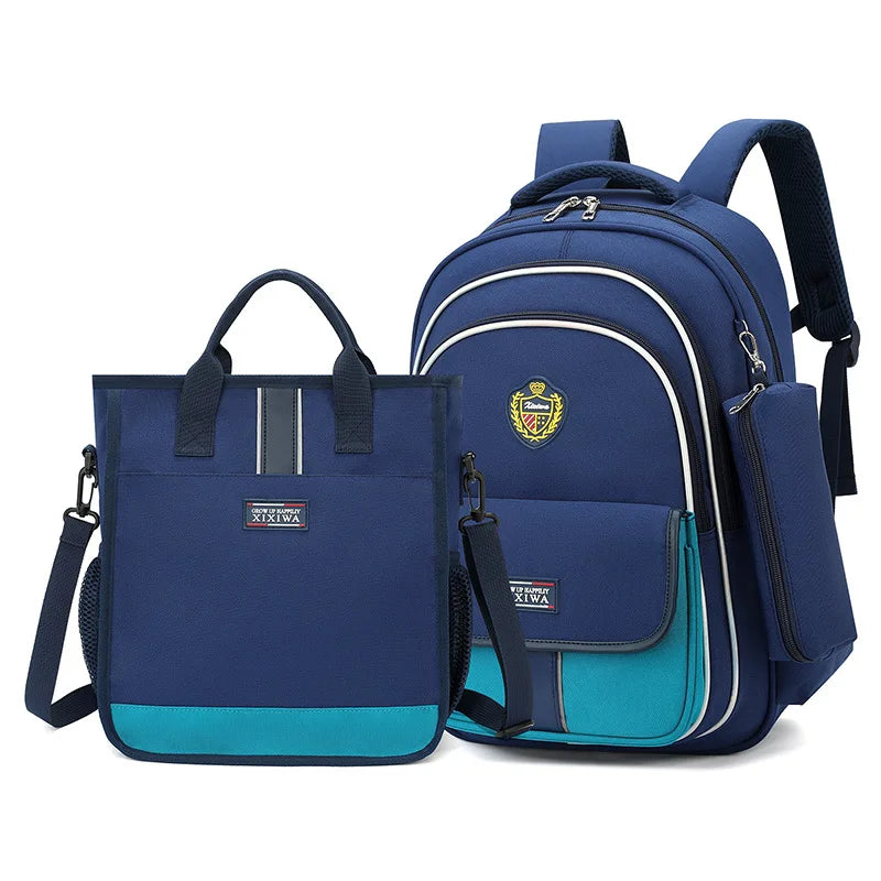 3-piece children bow school bag for boys and girls 2 sizes of high-capacity school backpacks kids nylon Waterproof schoolbags