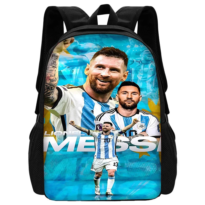 Football Star Child School Backpack With Shoulder Bag Pencil Bags M-messis NO.10 School Bags for Boys Girls Best Gift