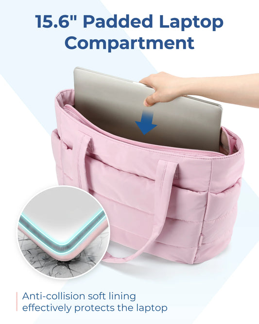 Women's Bag Solid Color Tote Bag Commuting College Padded Shoulder Bag Leisure Simple Female Handbags for Travel