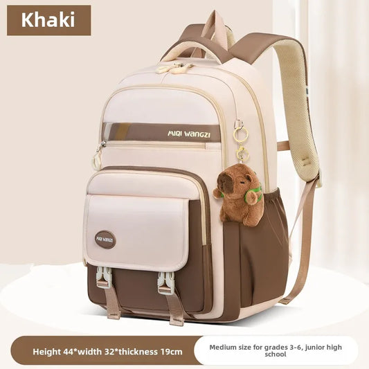 Kids School Backpack With Cartoon Pendant For Kids Teenager Kawaii Schoolbag Girls Children Orthopedics Waterproof Backpacks