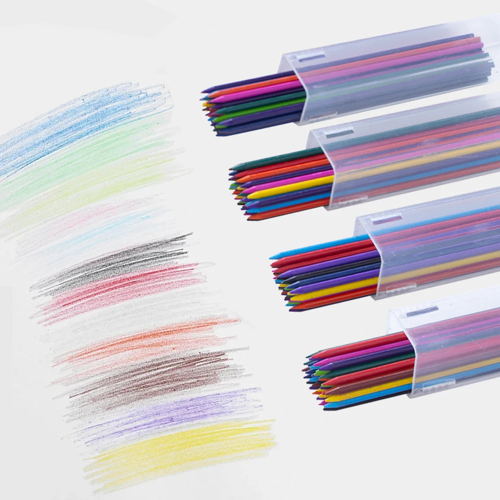 37Pcs 2.0MM Metal Mechanical Pencil with lead Art Drawing Design Automatic Drawing Special Pencil Student Office School Supplies