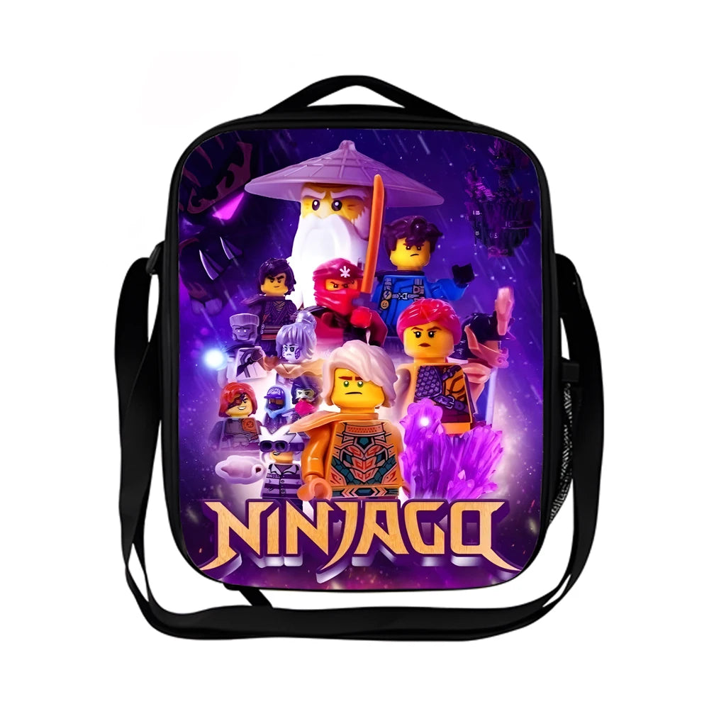 Cartoon Game N-ninjagos Child School Backpack with Lunch Bags ,Pencil Bags ,School Bags for Boys Girls Best Gift