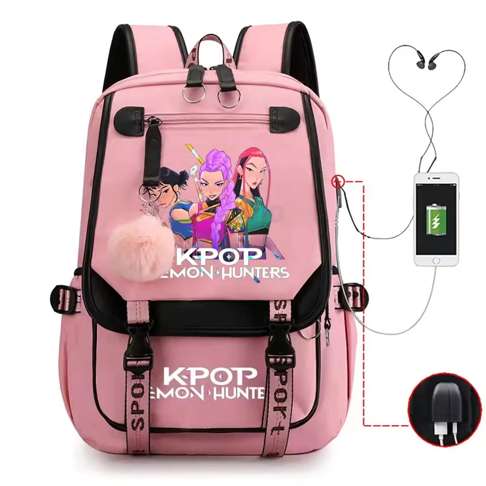 KPop Demon Hunters Backpack Student Girls School Bags High Quality Women Laptop Backpack Teenager Outdoor Travel Bagpack Mochila