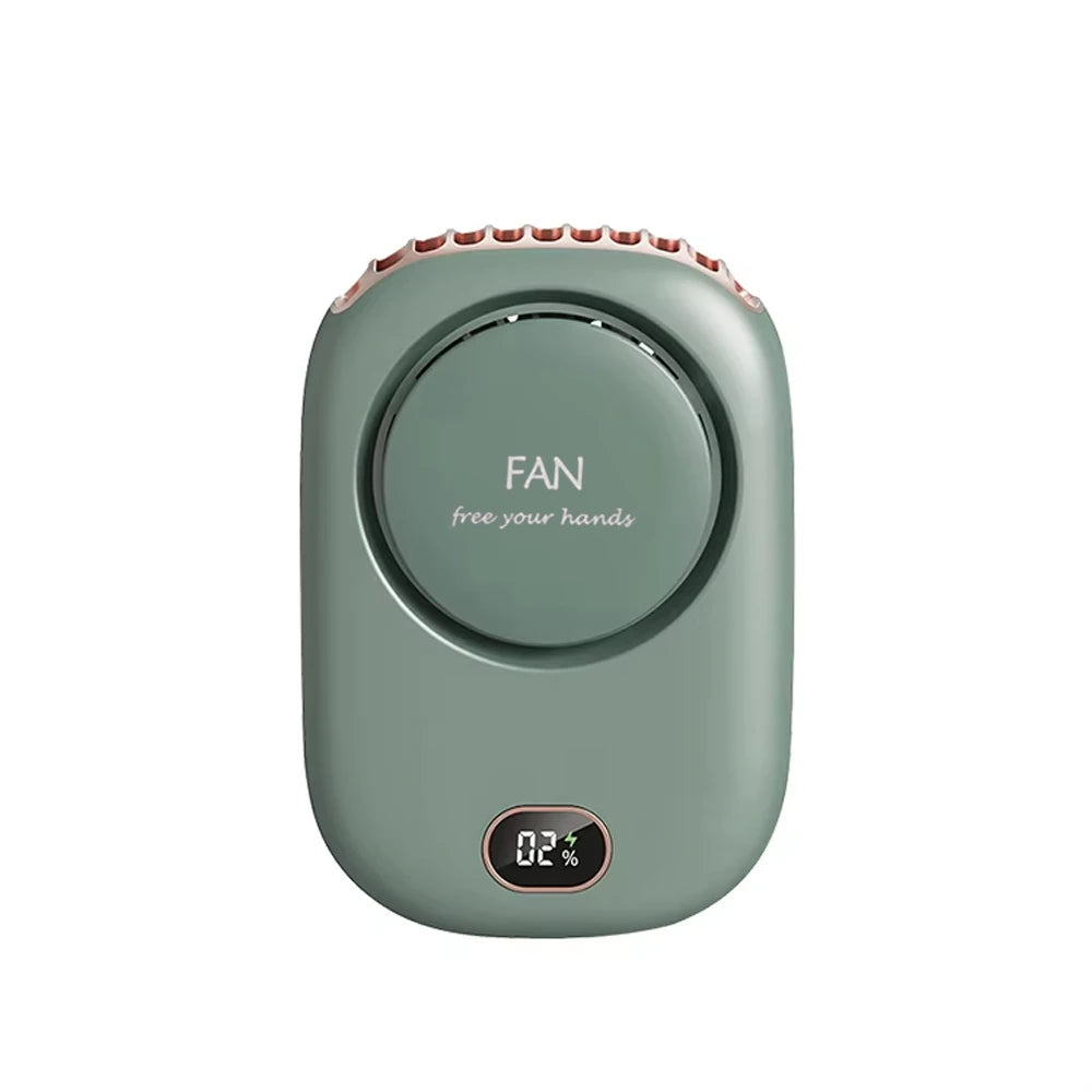 Portable Waist Fan Mini Waist Clip Fan Bladeless Portable Neck Fan USB Rechargeable Wireless Hanging Neck Fan for Outdoor Travel
