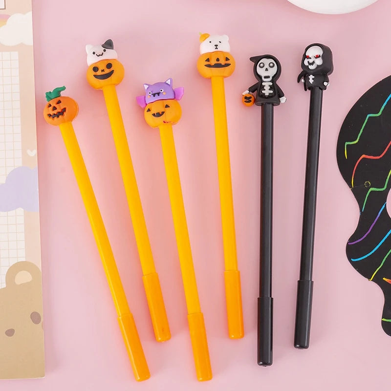 Creative Halloween Gifts 0.5mm Gel Pen Pumpkin Students Neutral Pen Mexic Day Of The Dead Party Gifts Students Prize Rewards
