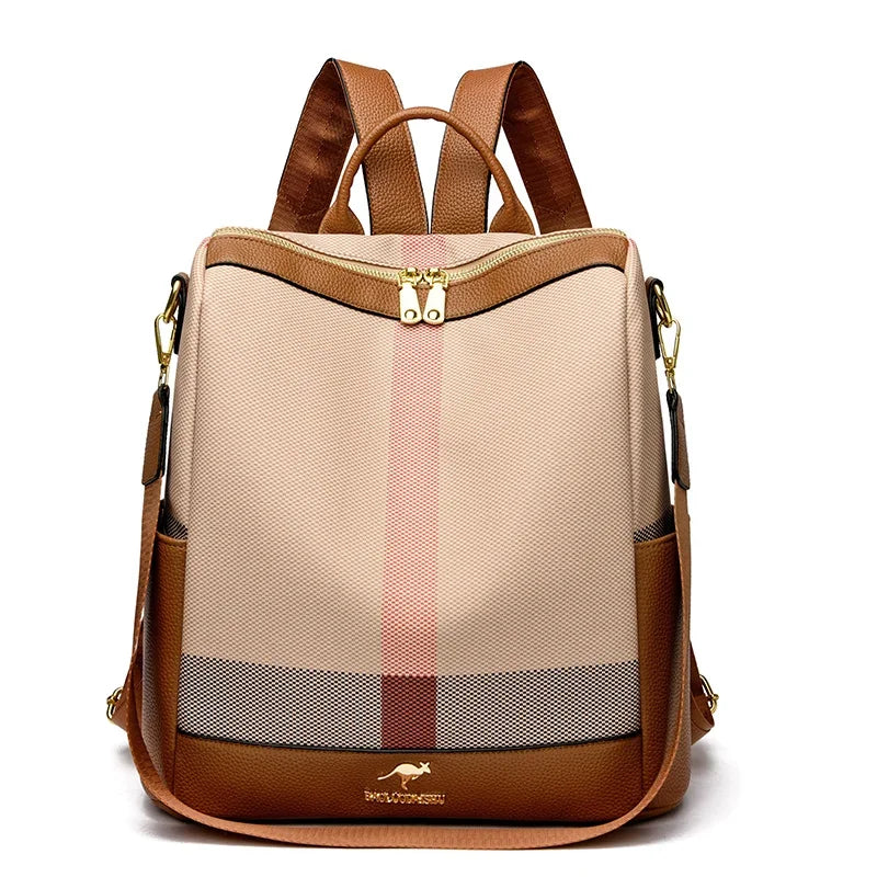 LONOOLISA Multi-functional Women's Backpacks Luxury Designer Rucksack High Quality Travel School Shoulder Bag Casual Sac A Dos