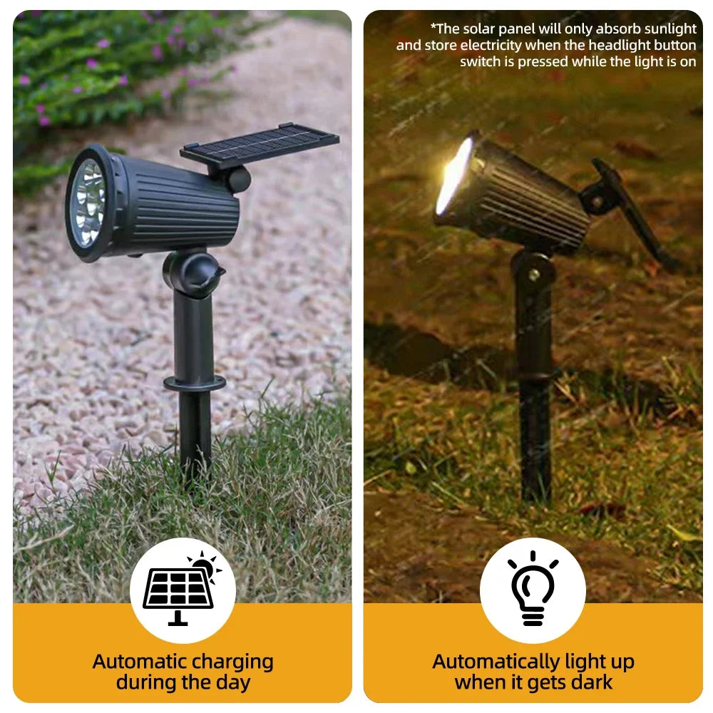 9 LED Solar Spot Lights IP65 Waterproof Outdoor RGB