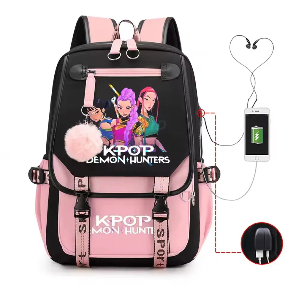 KPop Demon Hunters Backpack Student Girls School Bags High Quality Women Laptop Backpack Teenager Outdoor Travel Bagpack Mochila