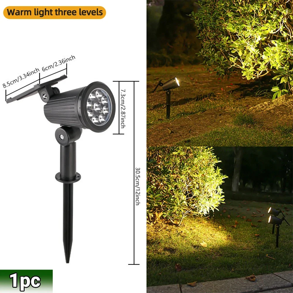 9 LED Solar Spot Lights IP65 Waterproof Outdoor RGB