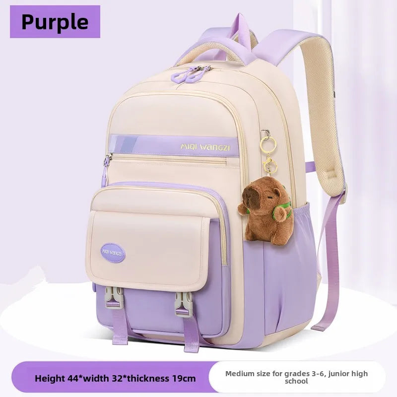 Kids School Backpack With Cartoon Pendant For Kids Teenager Kawaii Schoolbag Girls Children Orthopedics Waterproof Backpacks