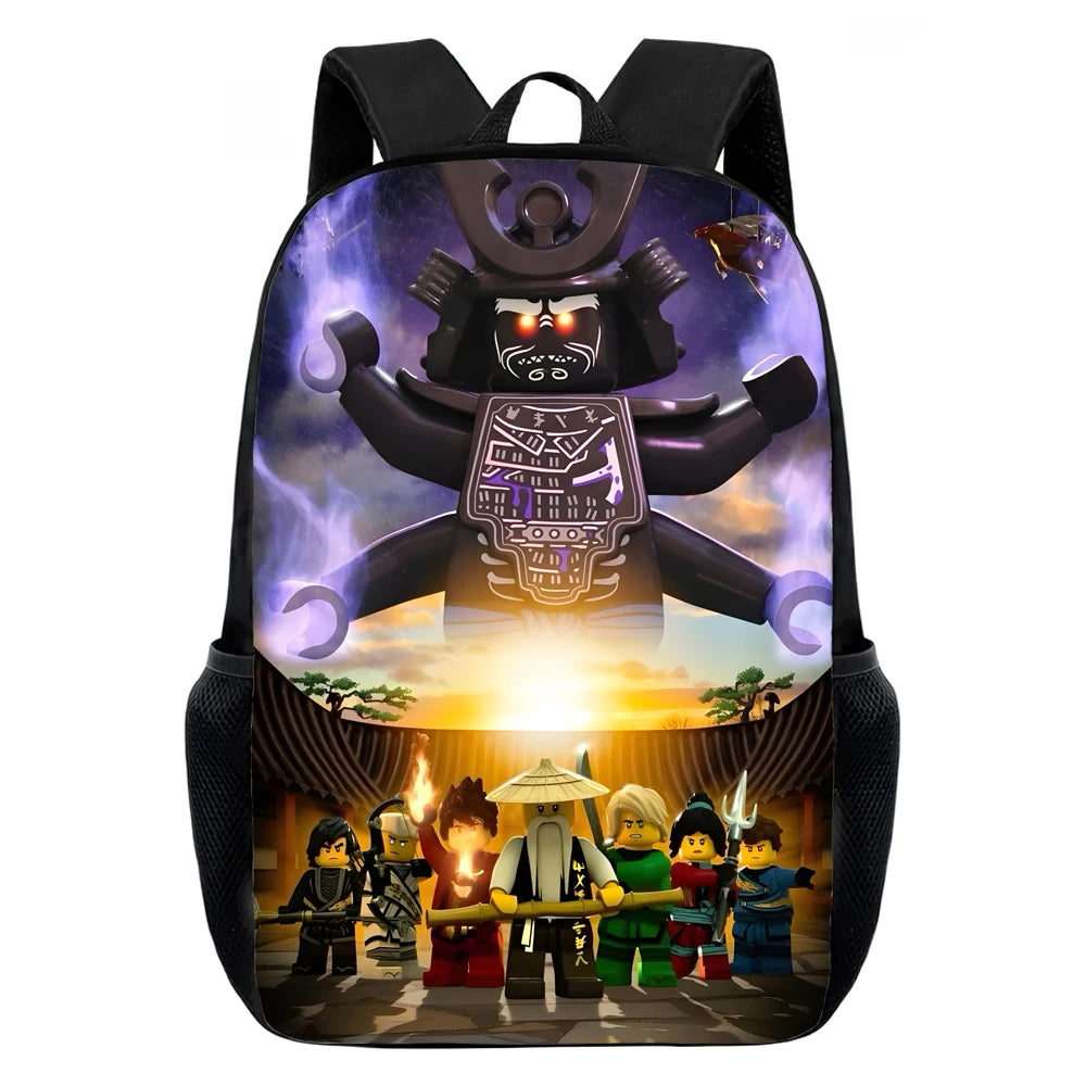 Cartoon Game N-ninjagos Child School Backpack with Lunch Bags ,Pencil Bags ,School Bags for Boys Girls Best Gift