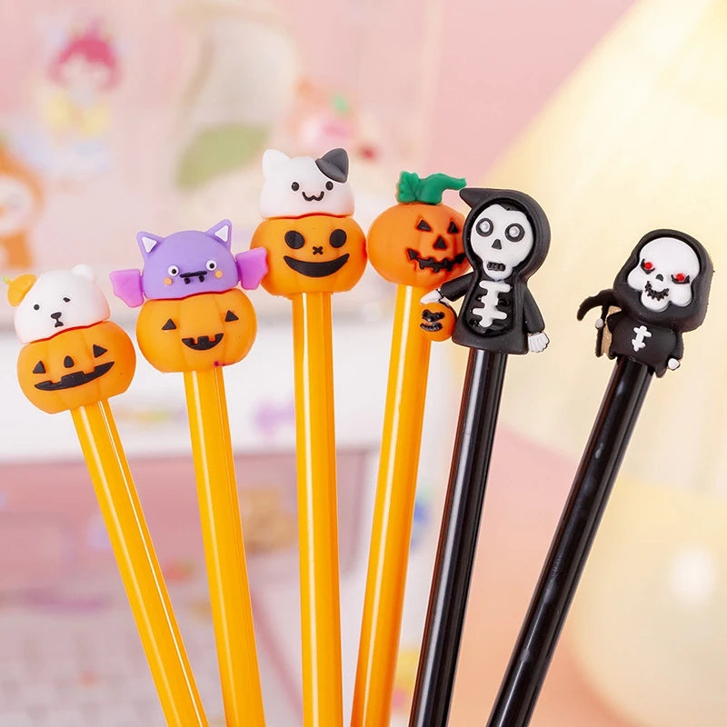 Creative Halloween Gifts 0.5mm Gel Pen Pumpkin Students Neutral Pen Mexic Day Of The Dead Party Gifts Students Prize Rewards