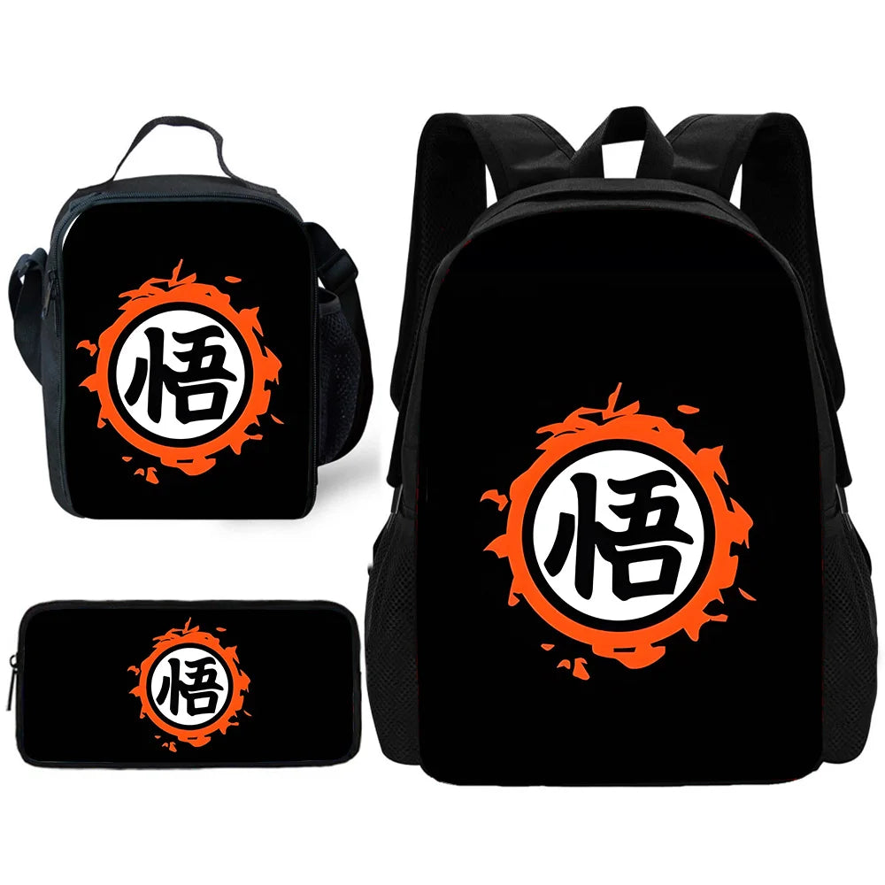 pcs set Cute Anime Child School Backpack with Lunch For G-Gokus Bags ,Pencil Bags ,School Bags for Boys Girls Best Gift