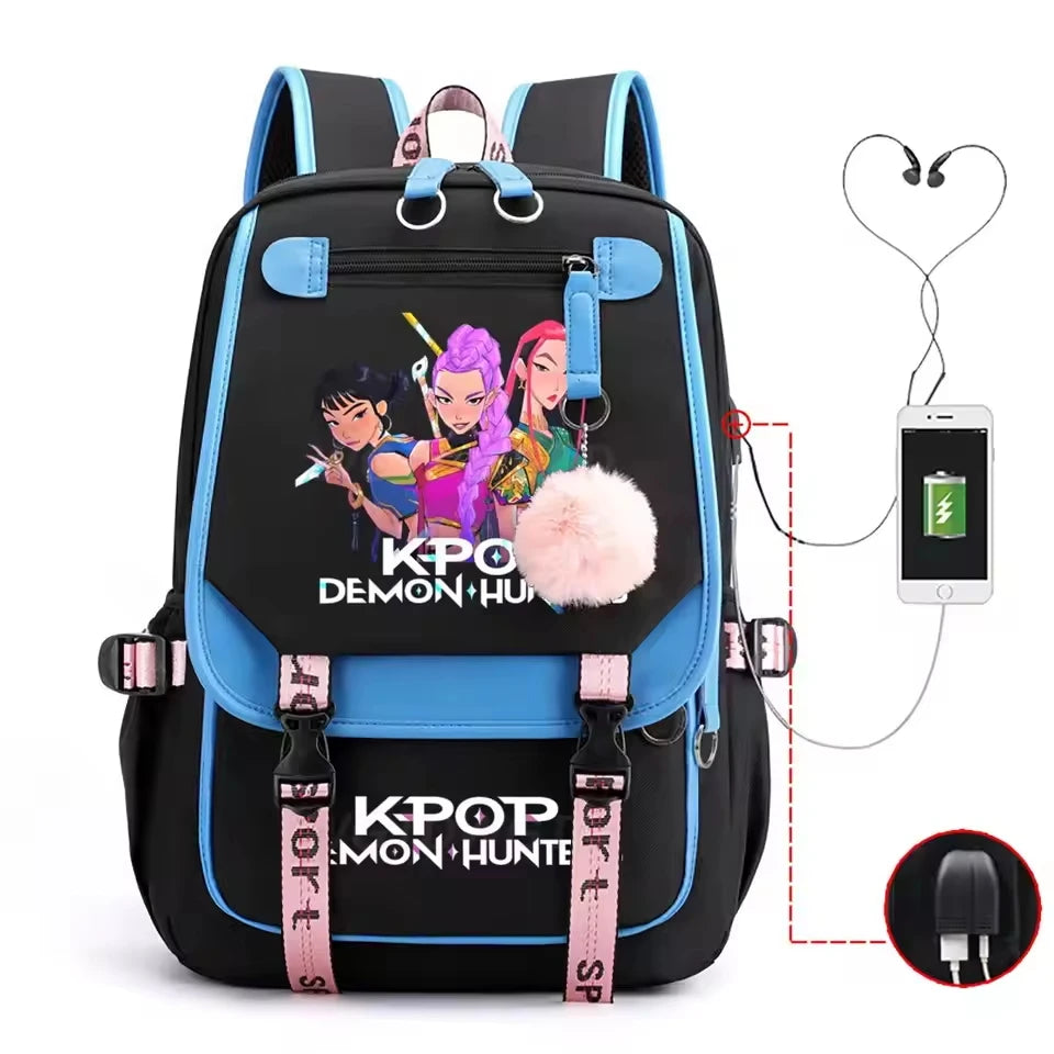 KPop Demon Hunters Backpack Student Girls School Bags High Quality Women Laptop Backpack Teenager Outdoor Travel Bagpack Mochila