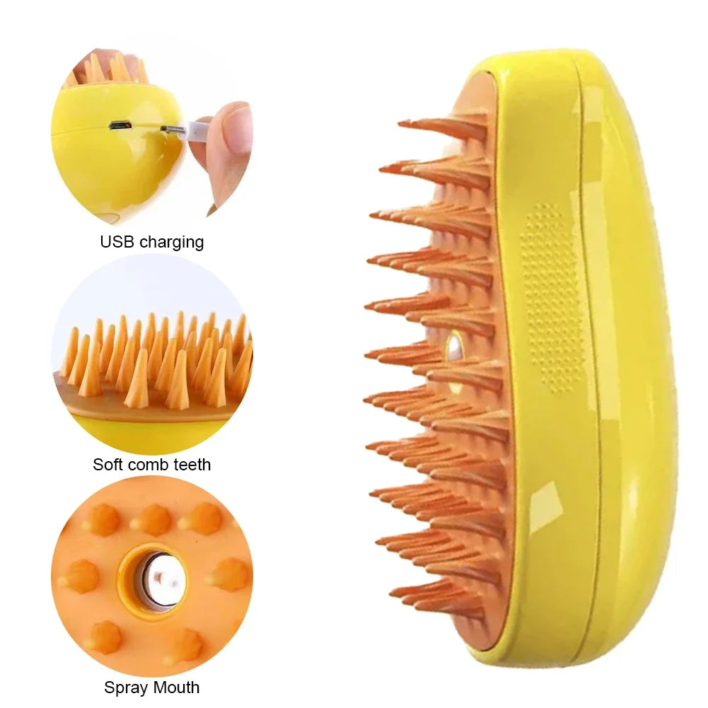 Cat Dog Pet Spray Massage Brush 3 in 1