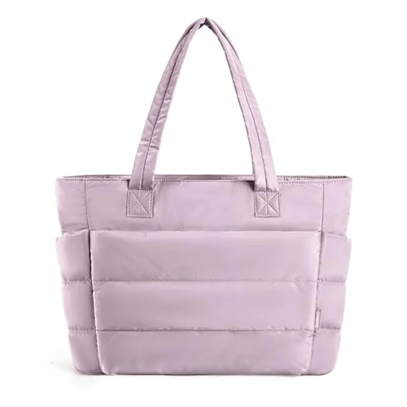 Women's Bag Solid Color Tote Bag Commuting College Padded Shoulder Bag Leisure Simple Female Handbags for Travel