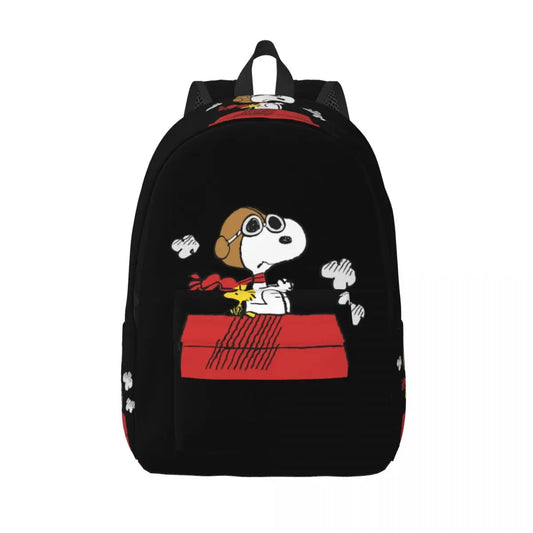Custom Snoopys Woodstock Canvas Backpacks Women Men Basic Bookbag for College School Cartoon Bags