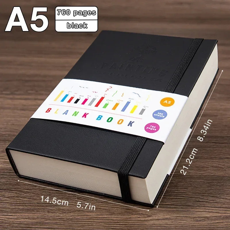 A5 Ultra Thick Sketch Notebook with 760 Pages Back To School College Students Teacher Gift Planner Sketchbook Journal Diary