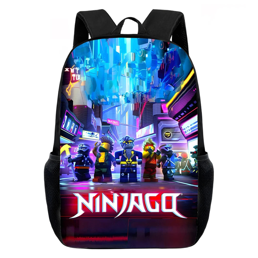 Cartoon Game N-ninjagos Child School Backpack with Lunch Bags ,Pencil Bags ,School Bags for Boys Girls Best Gift