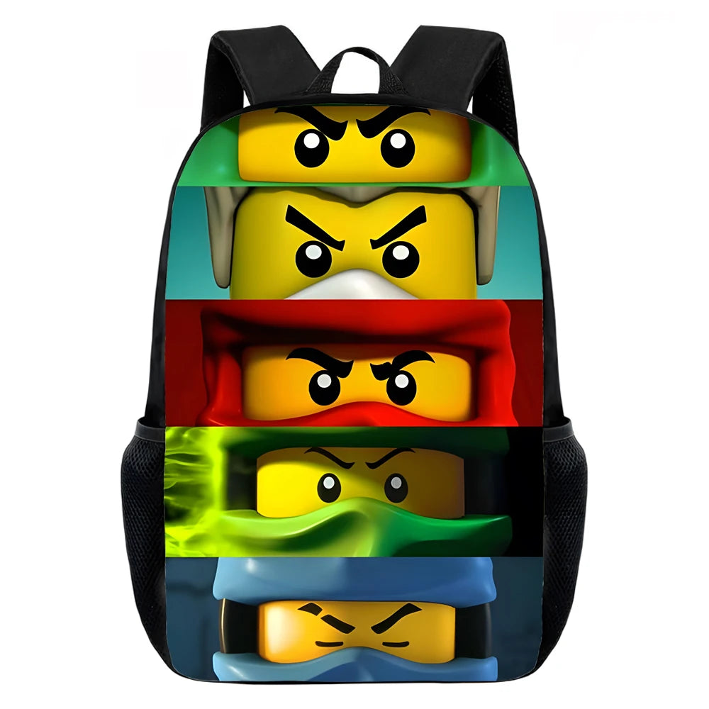 Cartoon Game N-ninjagos Child School Backpack with Lunch Bags ,Pencil Bags ,School Bags for Boys Girls Best Gift