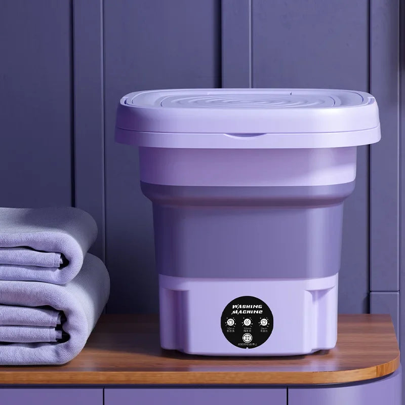8L Portable Small Foldable Washing Machine with Spin Dryer For Socks Underwear  Washer Household Mini Washing Machine EU Plug