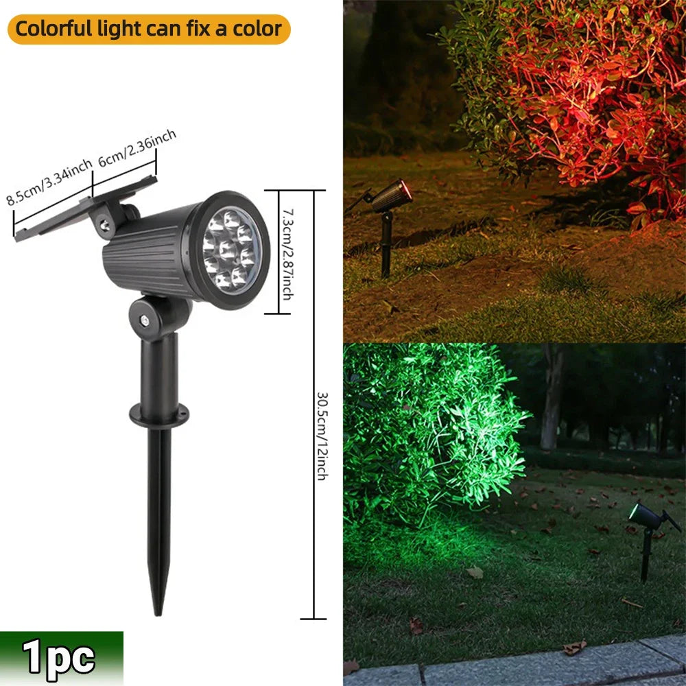 9 LED Solar Spot Lights IP65 Waterproof Outdoor RGB