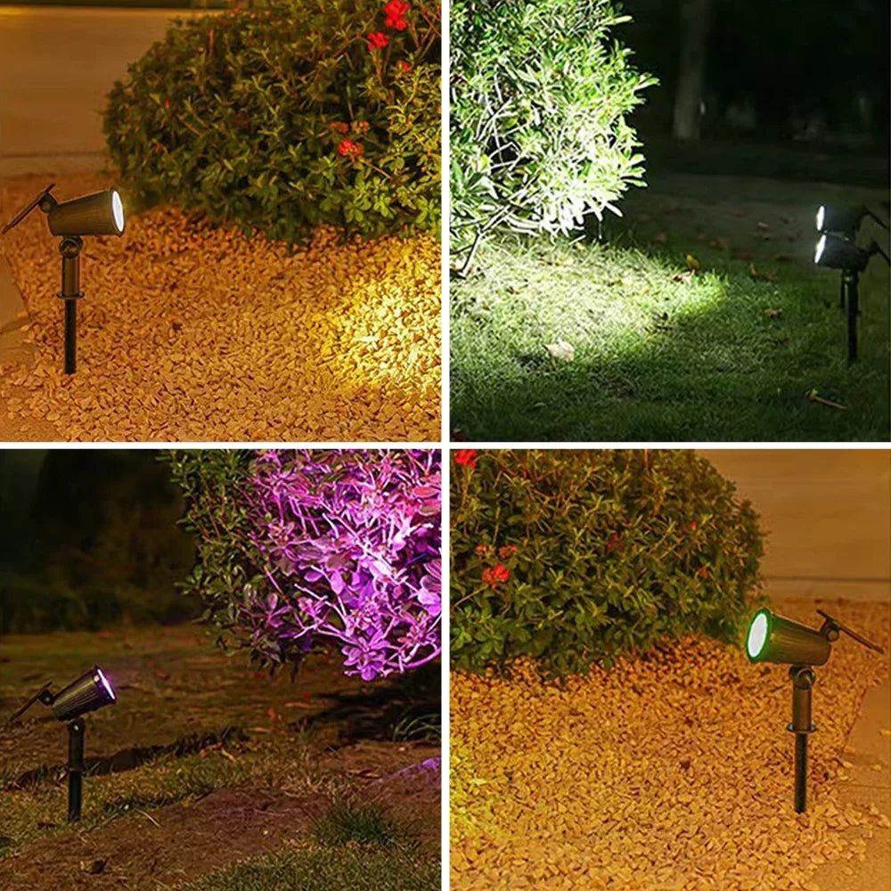 9 LED Solar Spot Lights IP65 Waterproof Outdoor RGB