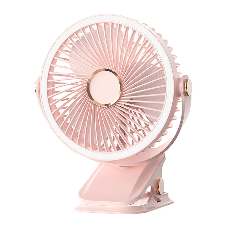 Night Light Fan - USB Charging Handheld & Clip Fan for Student Dormitory Office Desktop & Outdoor Use with Small Ceiling Design