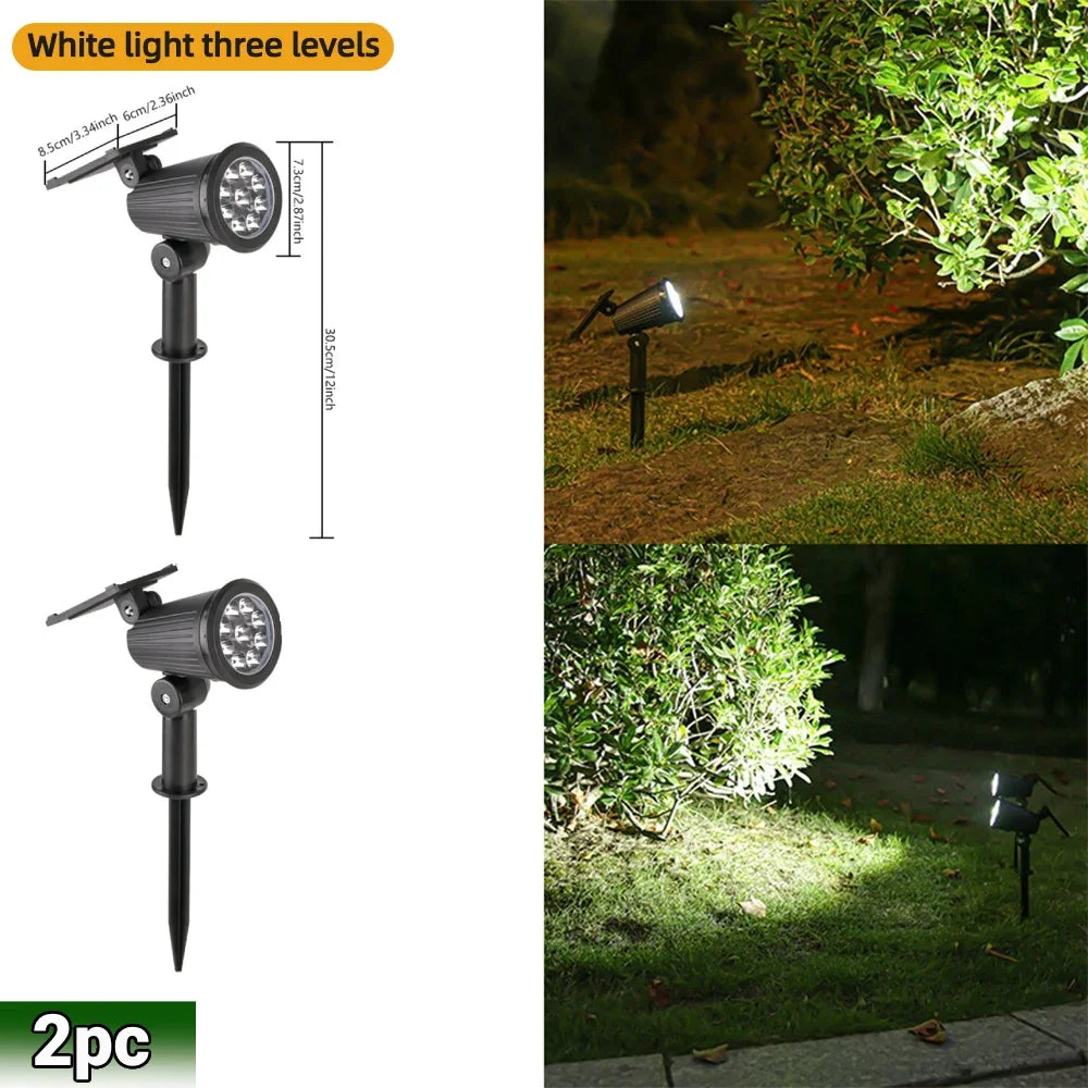 9 LED Solar Spot Lights IP65 Waterproof Outdoor RGB