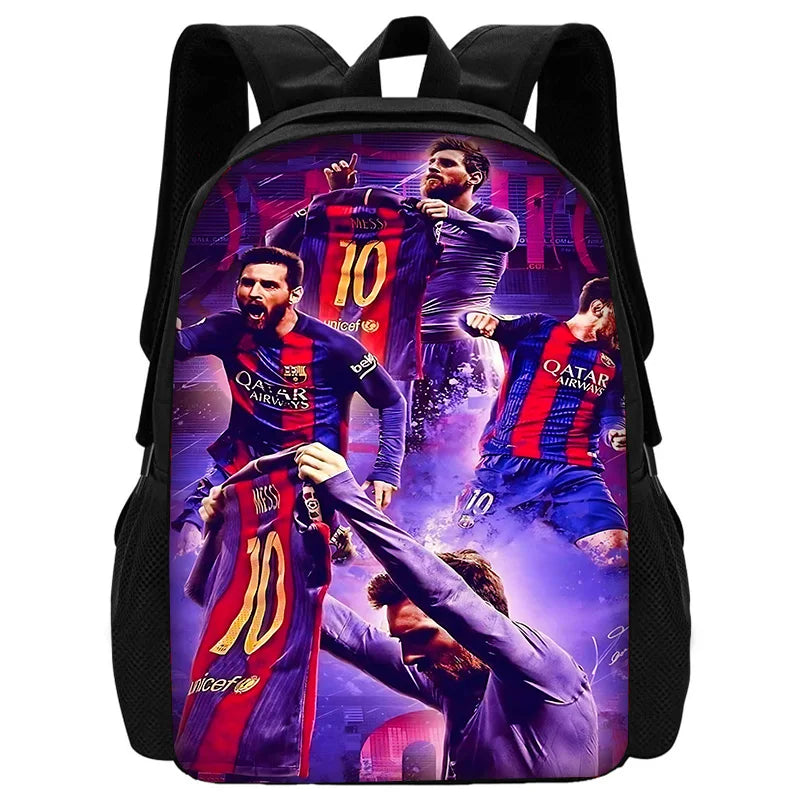 Football Star Child School Backpack With Shoulder Bag Pencil Bags M-messis NO.10 School Bags for Boys Girls Best Gift