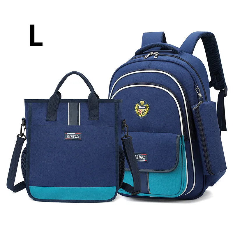 3-piece children bow school bag for boys and girls 2 sizes of high-capacity  school backpacks kids nylon Waterproof schoolbags