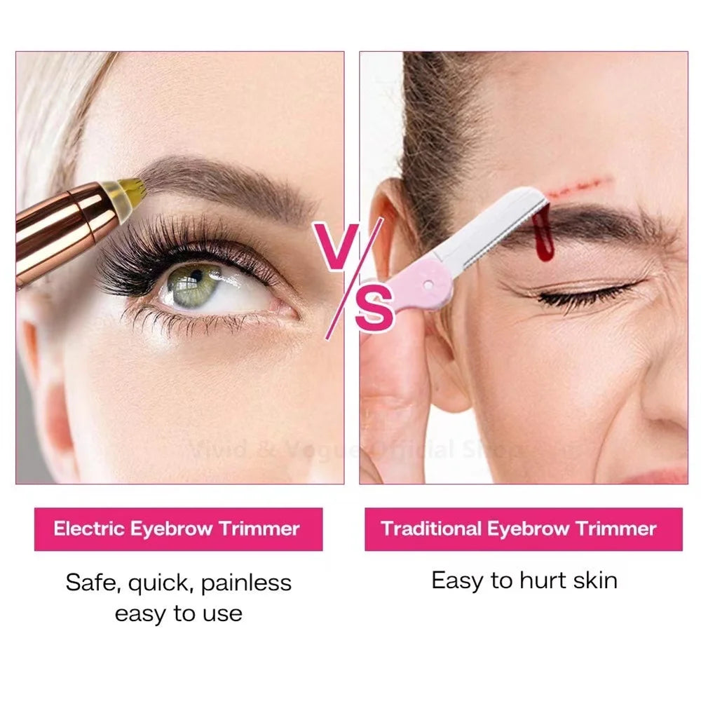 Electric Eyebrow Trimmer Eye Brow Shaper Pencil Face Hair Remover For Women Makeup Painless Automatic Eyebrow Shavers Depilator