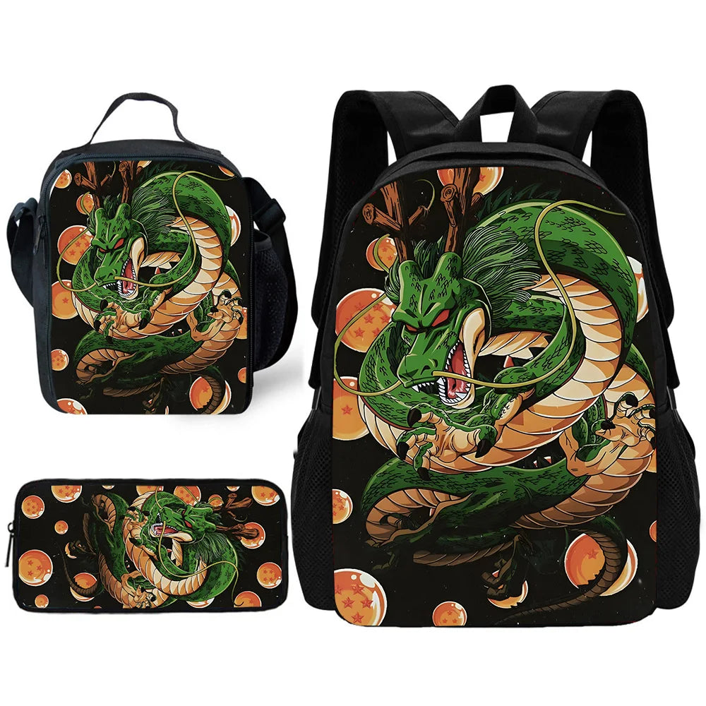pcs set Cute Anime Child School Backpack with Lunch For G-Gokus Bags ,Pencil Bags ,School Bags for Boys Girls Best Gift