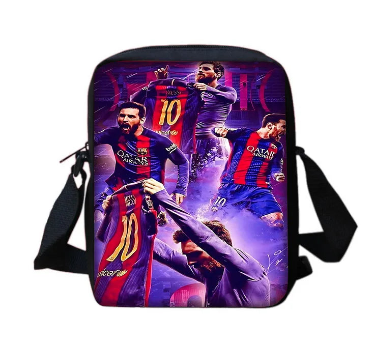 Football Star Child School Backpack With Shoulder Bag Pencil Bags M-messis NO.10 School Bags for Boys Girls Best Gift