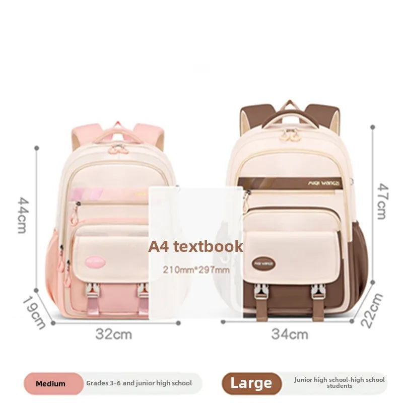 Kids School Backpack With Cartoon Pendant For Kids Teenager Kawaii Schoolbag Girls Children Orthopedics Waterproof Backpacks