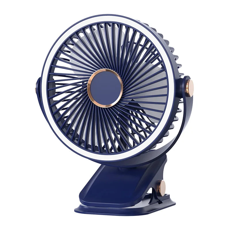 Night Light Fan - USB Charging Handheld & Clip Fan for Student Dormitory Office Desktop & Outdoor Use with Small Ceiling Design