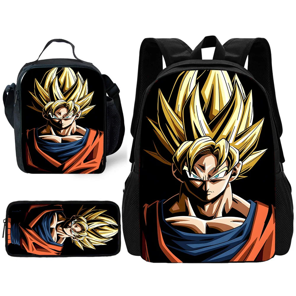 pcs set Cute Anime Child School Backpack with Lunch For G-Gokus Bags ,Pencil Bags ,School Bags for Boys Girls Best Gift